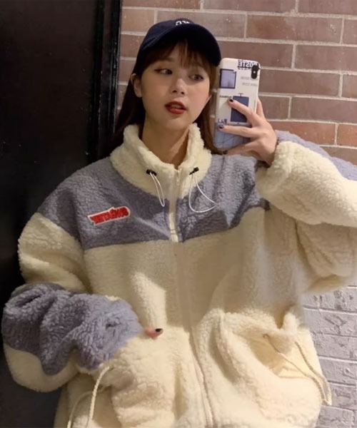 Mayree（メイリー）の「【Mayree】モコモコ ボア ジャケット（ブルゾン・レディース・グレー/ピンク/イエロー・FREE）」の8枚目の写真