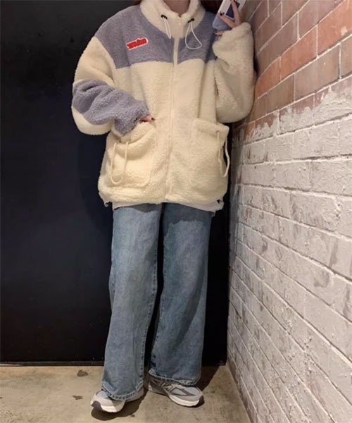 Mayree（メイリー）の「【Mayree】モコモコ ボア ジャケット（ブルゾン・レディース・グレー/ピンク/イエロー・FREE）」の7枚目の写真