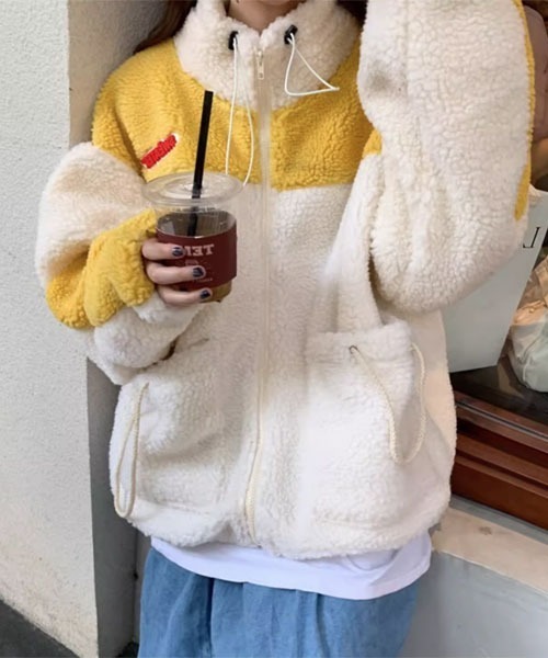 Mayree（メイリー）の「【Mayree】モコモコ ボア ジャケット（ブルゾン・レディース・グレー/ピンク/イエロー・FREE）」の16枚目の写真