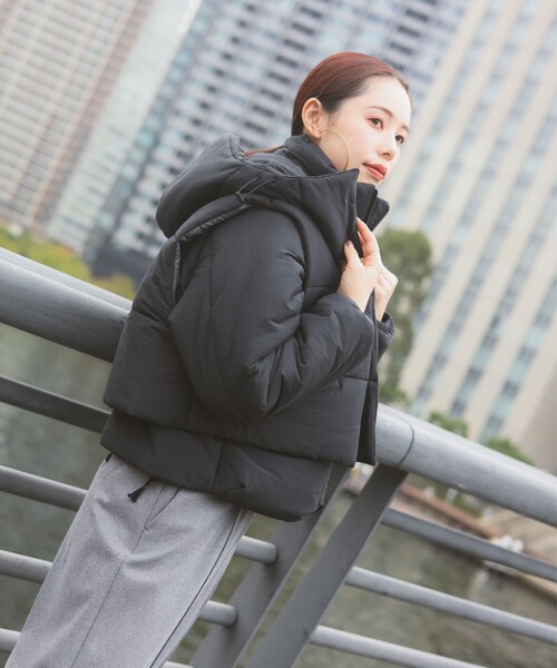 Demi-Luxe BEAMS(デミルクス ビームス)の「3WAY ベスト付き 中綿ブルゾン(ブルゾン・レディース・ブラック/オフホワイト・38/36)」の10枚目の写真