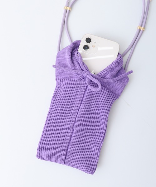 ROOTOTE(ルートート)の「ROOTOTE ニットフード付きスマホショルダー(ショルダーバッグ・レディース・オレンジ/イエロー/パープル/グリーン/ピンク/アイボリー/レッド・FREE)」の4枚目の写真