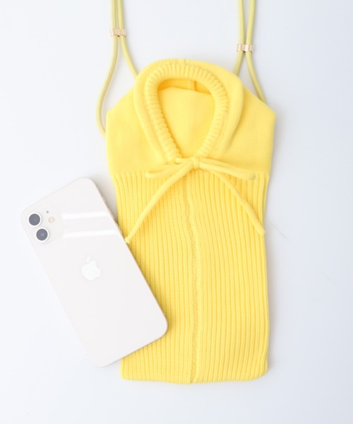 ROOTOTE(ルートート)の「ROOTOTE ニットフード付きスマホショルダー(ショルダーバッグ・レディース・オレンジ/イエロー/パープル/グリーン/ピンク/アイボリー/レッド・FREE)」の5枚目の写真