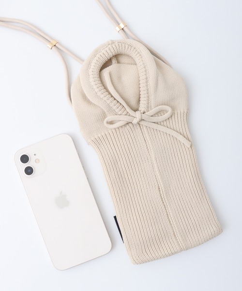 ROOTOTE(ルートート)の「ROOTOTE ニットフード付きスマホショルダー(ショルダーバッグ・レディース・オレンジ/イエロー/パープル/グリーン/ピンク/アイボリー/レッド・FREE)」の2枚目の写真