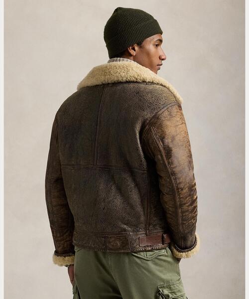 Polo by Ralph Lauren ブラウン　ボンバージャケット POLO RALPH LAUREN（ポロ ラルフ ローレン）の「レザートリム