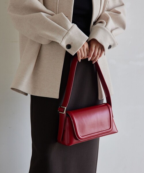 EMMEL REFINES（エメルリファインズ）の「＜EMMEL REFINES＞EM フラップ ショルダーバッグ（ショルダーバッグ・レディース・ダークブラウン/レッド/ブラック・FREE）」の8枚目の写真