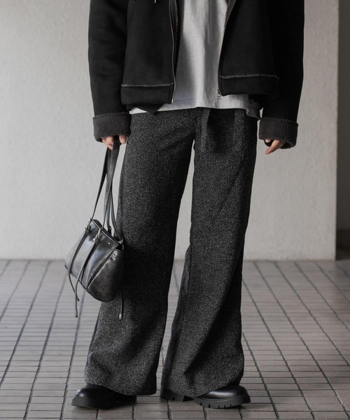 セール】『わたべ×SOP』『セットアップ対応』ツイードワイドフレア