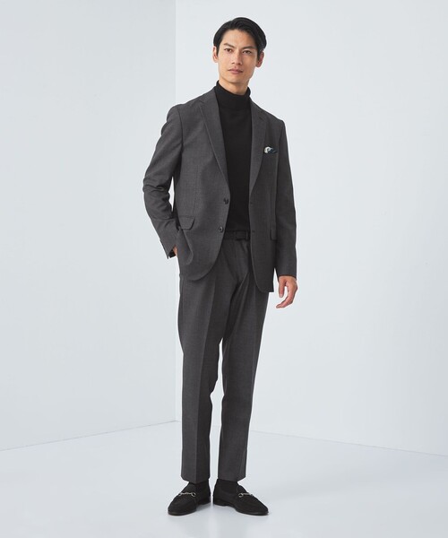 green label relaxing（グリーンレーベルリラクシング）の「A+ TWPU バーズアイ スリム スラックス -ウォッシャブル・ストレッチ・防シワ・アジャスター-（スーツパンツ・メンズ・ネイビー/ダークグレー/ダークブラウン・XL/M/L/XXL/XS/S）」の6枚目の写真