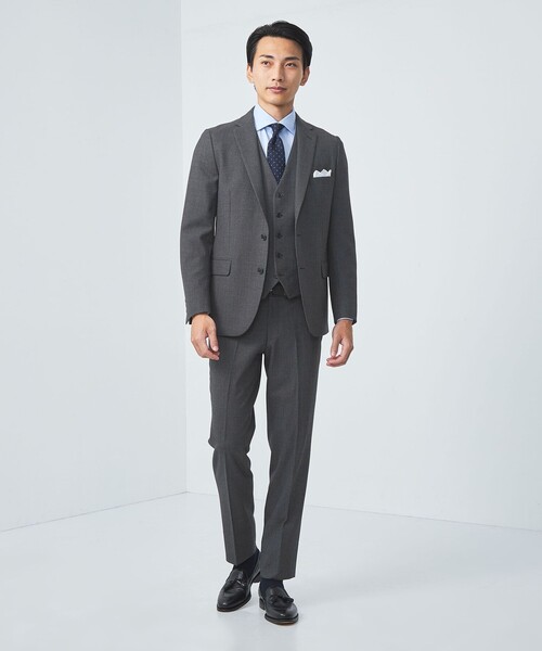 green label relaxing（グリーンレーベルリラクシング）の「A+ TWPU バーズアイ スリム スラックス -ウォッシャブル・ストレッチ・防シワ・アジャスター-（スーツパンツ・メンズ・ネイビー/ダークグレー/ダークブラウン・XL/M/L/XXL/XS/S）」の8枚目の写真