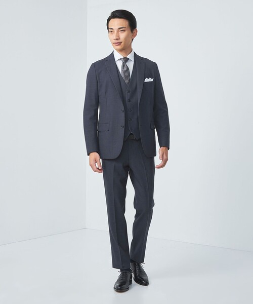 green label relaxing（グリーンレーベルリラクシング）の「A+ TWPU バーズアイ スリム スラックス -ウォッシャブル・ストレッチ・防シワ・アジャスター-（スーツパンツ・メンズ・ネイビー/ダークグレー/ダークブラウン・XL/M/L/XXL/XS/S）」の9枚目の写真