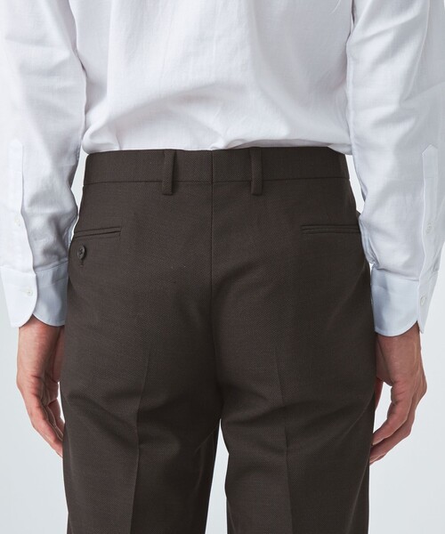 green label relaxing（グリーンレーベルリラクシング）の「A+ TWPU バーズアイ スリム スラックス -ウォッシャブル・ストレッチ・防シワ・アジャスター-（スーツパンツ・メンズ・ネイビー/ダークグレー/ダークブラウン・XL/M/L/XXL/XS/S）」の14枚目の写真