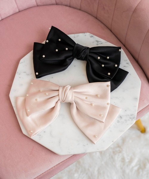 WILLSELECTION（ウィルセレクション）の「パールリボンバレッタ（その他ヘアアクセサリー・レディース・ブラック/ライトベージュ・FREE）」の6枚目の写真