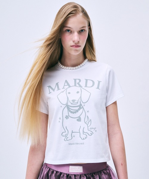 SLIM TSHIRT SWING THE TAIL DDANJI PEARL NECKLACE（Tシャツ