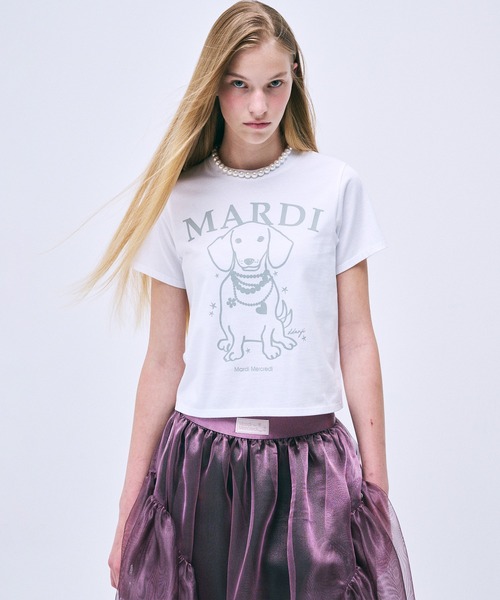 SLIM TSHIRT SWING THE TAIL DDANJI PEARL NECKLACE（Tシャツ