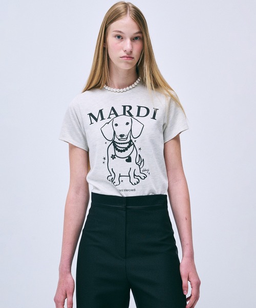 SLIM TSHIRT SWING THE TAIL DDANJI PEARL NECKLACE（Tシャツ