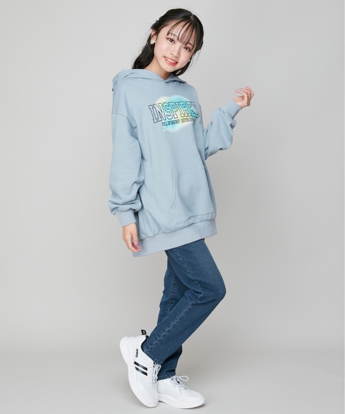 SISTER JENNI(SISTER JENNI)の「【裏起毛・ウエスト調整可】あったか裏起毛デニムロングパンツ(デニムパンツ・キッズ・ブルー/ネイビー・140cm/150cm/160cm/130cm)」の3枚目の写真