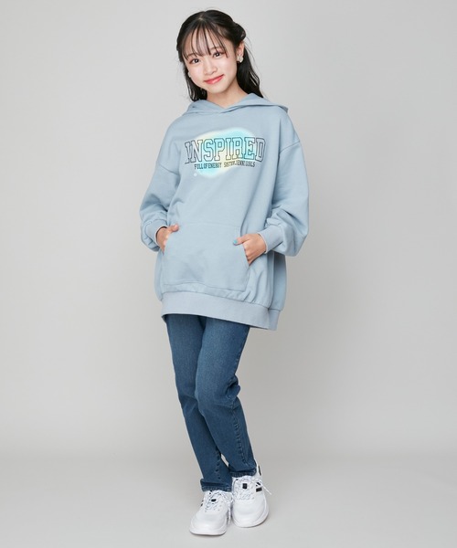 SISTER JENNI(SISTER JENNI)の「【裏起毛・ウエスト調整可】あったか裏起毛デニムロングパンツ(デニムパンツ・キッズ・ブルー/ネイビー・140cm/150cm/160cm/130cm)」の4枚目の写真