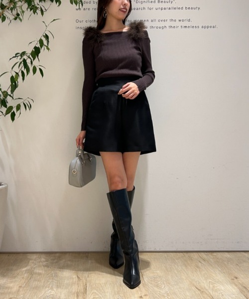 Mystrada(マイストラーダ)の「フェザーオフショルニット(ニット/セーター・レディース・ピンク/ボルドー/チャコールグレー/ダークブラウン・38)」の20枚目の写真