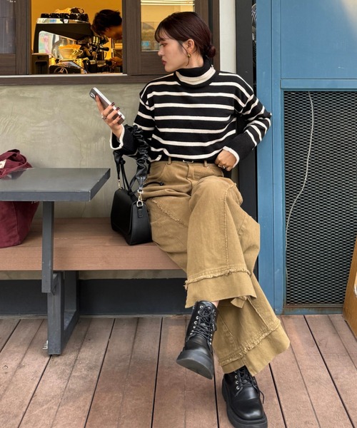 【ほぼ新品】BRIEFING ブラック フード付きセーター　xl 定番素材]Vネックボクシーニット(ニット・セーター) | MICHEL