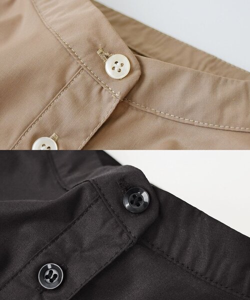 e-zakkamania stores（イーザッカマニアストアーズ）の「リブカフス プリーツワンピース（ワンピース・レディース・ベージュ/ブラック・フリー）」の14枚目の写真