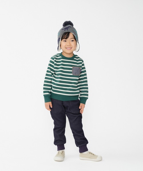 Kids Foret(キッズフォーレ)の「恐竜柄耳付アクリルニット帽・帽子(ニットキャップ/ビーニー・キッズ・ベージュ/グレー・53/56)」の12枚目の写真