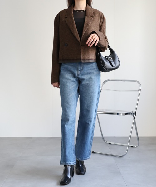 sakishimatokyo(サキシマトーキョー)の「ウールライク ショート丈ジャケット/秋冬/アウター(テーラードジャケット・レディース・ブラウン/ブラック/チャコールグレー・FREE)」の22枚目の写真