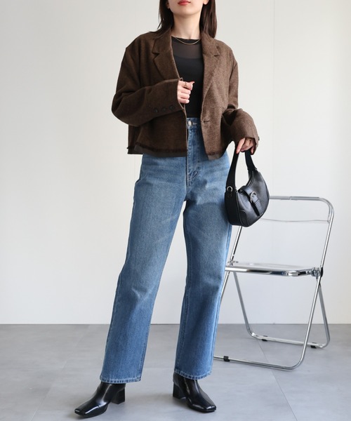 sakishimatokyo(サキシマトーキョー)の「ウールライク ショート丈ジャケット/秋冬/アウター(テーラードジャケット・レディース・ブラウン/ブラック/チャコールグレー・FREE)」の8枚目の写真