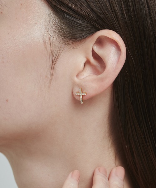 ciite' surgical stainless(シーテサージカルステンレス)の「【 金属アレルギー対応 】 ビジュークロスピアス サージカルステンレス (両耳用)(ピアス(両耳用)・レディース・シルバー/ゴールド・FREE)」の10枚目の写真