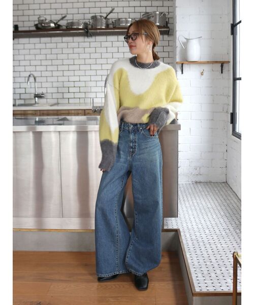 Ungrid(アングリッド)の「ニュアンスモチーフジャカードニット(ニット/セーター・レディース・グリーン系その他/グリーン/チャコールグレー・FREE)」の9枚目の写真