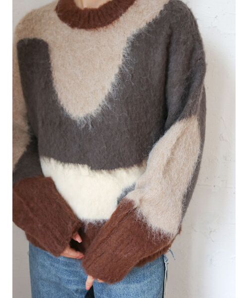 Ungrid(アングリッド)の「ニュアンスモチーフジャカードニット(ニット/セーター・レディース・グリーン系その他/グリーン/チャコールグレー・FREE)」の21枚目の写真