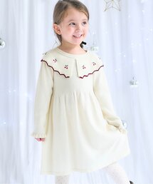 apres les cours | スカラップ衿刺繍ニットワンピース(ワンピース)