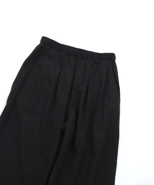 prit（プリット）の「[prit] 綿麻シャドウチェック タックワイドパンツ（その他パンツ・レディース・キナリ/ブラック・FREE）」の11枚目の写真