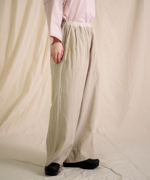prit（プリット）の「[prit] 綿麻シャドウチェック タックワイドパンツ（その他パンツ・レディース・キナリ/ブラック・FREE）」の19枚目の写真
