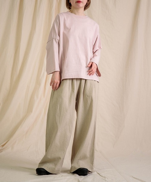 prit（プリット）の「[prit] 綿麻シャドウチェック タックワイドパンツ（その他パンツ・レディース・キナリ/ブラック・FREE）」の21枚目の写真