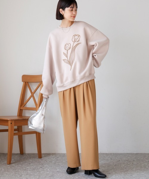 Bou Jeloud(ブージュルード)の「立体刺繍プルオーバー(Tシャツ/カットソー・レディース・アイボリー/ブラック/ベージュ・FREE)」の13枚目の写真