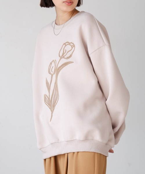 Bou Jeloud(ブージュルード)の「立体刺繍プルオーバー(Tシャツ/カットソー・レディース・アイボリー/ブラック/ベージュ・FREE)」の16枚目の写真