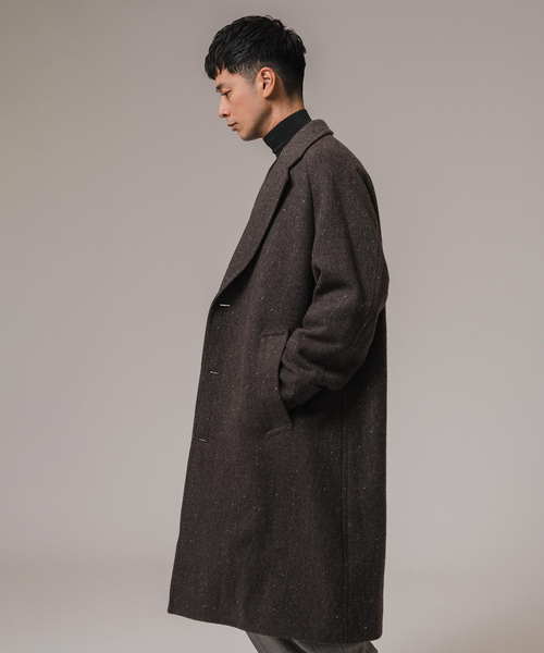 EDIFICE LA BOUCLE（エディフィスラブークル）の「LA BOUCLE (ラブークル) ヘリンボーン チェスターコート（チェスターコート・メンズ・ネイビー/ブラウン・2/3）」の6枚目の写真