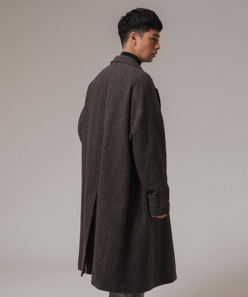 EDIFICE LA BOUCLE（エディフィスラブークル）の「LA BOUCLE (ラブークル) ヘリンボーン チェスターコート（チェスターコート・メンズ・ネイビー/ブラウン・2/3）」の11枚目の写真