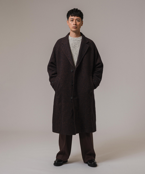 EDIFICE LA BOUCLE（エディフィスラブークル）の「LA BOUCLE (ラブークル) ヘリンボーン チェスターコート（チェスターコート・メンズ・ネイビー/ブラウン・2/3）」の13枚目の写真