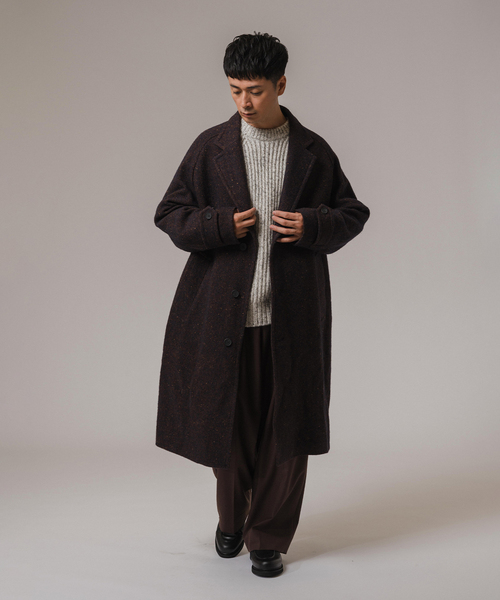 EDIFICE LA BOUCLE（エディフィスラブークル）の「LA BOUCLE (ラブークル) ヘリンボーン チェスターコート（チェスターコート・メンズ・ネイビー/ブラウン・2/3）」の15枚目の写真