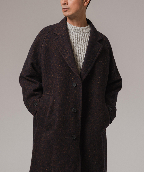 EDIFICE LA BOUCLE（エディフィスラブークル）の「LA BOUCLE (ラブークル) ヘリンボーン チェスターコート（チェスターコート・メンズ・ネイビー/ブラウン・2/3）」の16枚目の写真