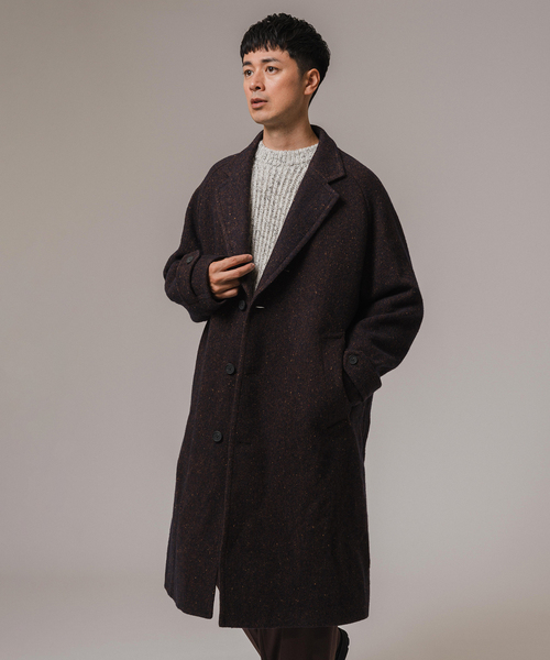 EDIFICE LA BOUCLE（エディフィスラブークル）の「LA BOUCLE (ラブークル) ヘリンボーン チェスターコート（チェスターコート・メンズ・ネイビー/ブラウン・2/3）」の18枚目の写真