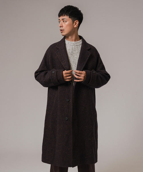 EDIFICE LA BOUCLE（エディフィスラブークル）の「LA BOUCLE (ラブークル) ヘリンボーン チェスターコート（チェスターコート・メンズ・ネイビー/ブラウン・2/3）」の19枚目の写真