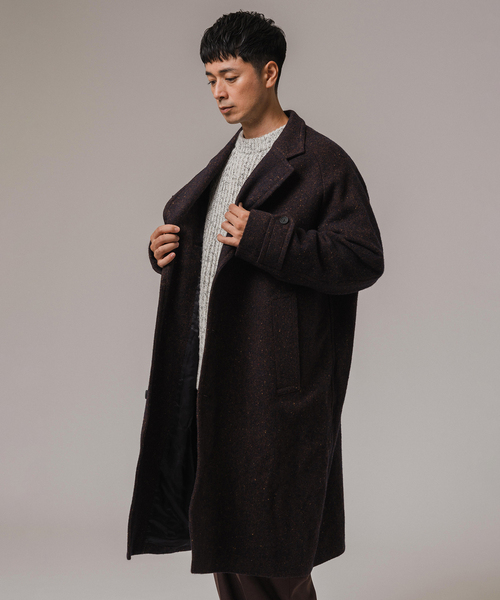 EDIFICE LA BOUCLE（エディフィスラブークル）の「LA BOUCLE (ラブークル) ヘリンボーン チェスターコート（チェスターコート・メンズ・ネイビー/ブラウン・2/3）」の20枚目の写真