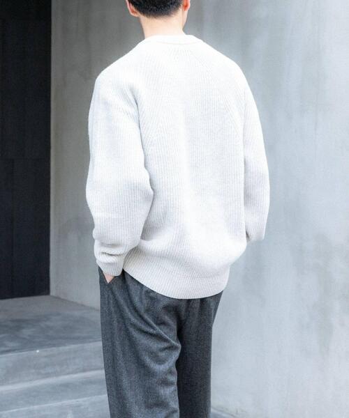 FORK&SPOON(フォークアンドスプーン)の「FORK&SPOON ウォッシャブルローゲージニットプルオーバー(ニット/セーター・メンズ・ホワイト系その他/グリーン/インディゴブルー・4/5)」の6枚目の写真