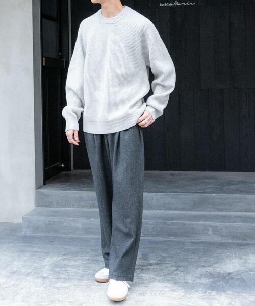 FORK&SPOON(フォークアンドスプーン)の「FORK&SPOON ウォッシャブルローゲージニットプルオーバー(ニット/セーター・メンズ・ホワイト系その他/グリーン/インディゴブルー・4/5)」の10枚目の写真