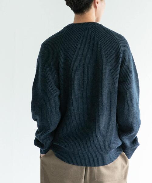 FORK&SPOON(フォークアンドスプーン)の「FORK&SPOON ウォッシャブルローゲージニットプルオーバー(ニット/セーター・メンズ・ホワイト系その他/グリーン/インディゴブルー・4/5)」の17枚目の写真