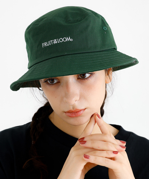 FRUIT OF THE LOOM(フルーツオブザルーム)の「【FRUIT OF THE LOOM】ロゴバケットハット / LOGO BUCKET HAT【WEB限定】(ハット・レディース・ワイン/グリーン/ネイビー・フリー)」の1枚目の写真