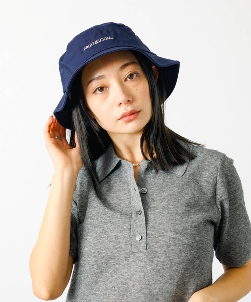FRUIT OF THE LOOM(フルーツオブザルーム)の「【FRUIT OF THE LOOM】ロゴバケットハット / LOGO BUCKET HAT【WEB限定】(ハット・レディース・ワイン/グリーン/ネイビー・フリー)」の21枚目の写真