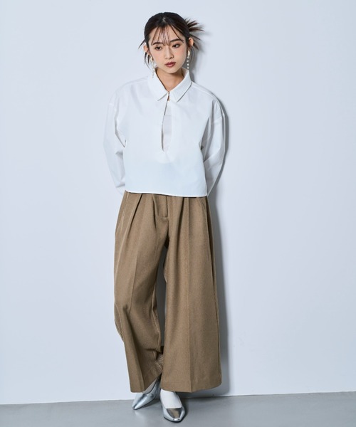 SHIKITARI タックワイドスラックス MIX TUCK DESIGN WIDE SLACKS【BLACK】 | SHIKITARI