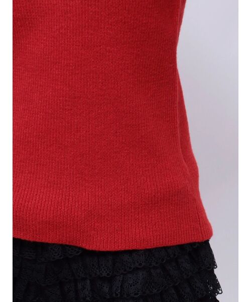 jouetie（ジュエティ）の「カットアウトリブニット/赤ニット（ニット/セーター・レディース・レッド/オフホワイト/ブラック・MEDIUM）」の21枚目の写真